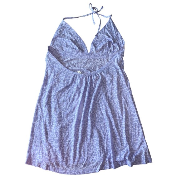 Lucky Brand Halter Swimsuit Coverup Purple Animal Print Sleeveless Casual Dress - Picture 5 of 7